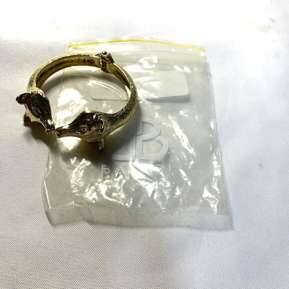 BANSRI DESIGN  DOUBLE HEADED Y2K  FOX BRACELETTE GOLD TONE, VINTAGE STYLE. - Picture 3 of 5